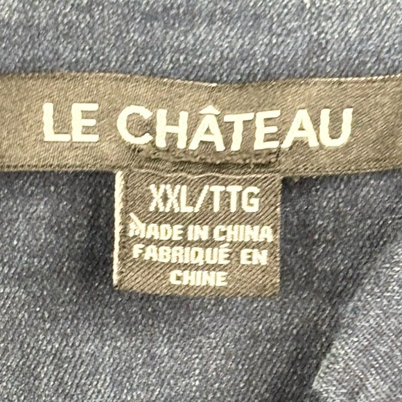 Le Chateau Denim Collared Full Button Down Tie Waist Adjustable Cuff Dress XXL - Picture 6 of 8